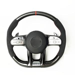 <span class=keywords><strong>Volant</strong></span> <span class=keywords><strong>en</strong></span> Fibre de Carbone Personnalisé avec Affichage LED, Accessoire Intérieur <span class=keywords><strong>en</strong></span> Cuir pour Voitures <span class=keywords><strong>Mercedes</strong></span> AMG W204 W205 C63 C43 2015-2017 - Product Image 6