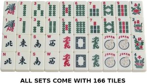 Juego <span class=keywords><strong>de</strong></span> Mahjong Americano <span class=keywords><strong>de</strong></span> Alta Calidad, 166 Fichas Grabadas Color Marfil, 4 Soportes/Impulsadores Combinados, Estuche <span class=keywords><strong>de</strong></span> Aluminio Negro, Melamina - Product Image 3