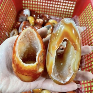 Œuf de dragon en agate rouge naturelle de haute qualité, géode, druse, cornaline, cristaux de quartz pour la guérison et autres créations en cristal - Vente en gros - Product Image 4