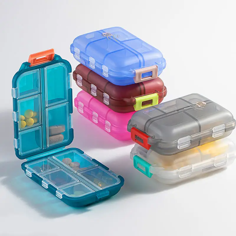 Portable Pill Box With 10 Grids, Medicine Storage Organizer, Waterproof Ergonomic Large Capacity