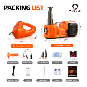 طقم رافعة سيارات كهربائية هيدروليكية جديدة لعام 2026 بقوة 5 طن و12 فولت مع مضخة نفخ إطارات ومفتاح ربط صدمي، مجموعة أدوات إصلاح طارئة للسيارات - Product Image 6