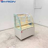 Vitrine rectangulaire de comptoir pour boissons et gâteaux avec roulettes verrouillables