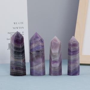 Natürlicher lila Chaorit Fluorit Turm, Heils tein Punkt Zauberstab, Obelisk Spike Chakra Probe Dekoration - Product Image 4