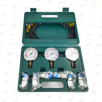 Hydraulik-Testkit 3-teilig: Druckmessgerät + 3-teiliger Testschlauch + Kupplungsadapter-Set zur Fehlersuche und Systemdiagnostik