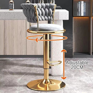 Tabourets de <span class=keywords><strong>bar</strong></span> <span class=keywords><strong>vintage</strong></span> de couleur or avec dossier réglable et repose-pieds, chaises de salle à manger à hauteur de comptoir, petit siège pour la cuisine - Product Image 5