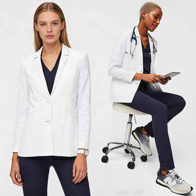 OEM Custom Medical Lab Coats Soft Workwear Hospital Doctor Lab Coat Slim Fit Large Pocket Design White Lab Coat