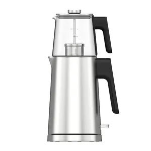 HOTSY HOT-W20TH New Design Wood Handle Electric Kettle Stainless Steel Style With Glass Tea Coffee Pot Tea Maker