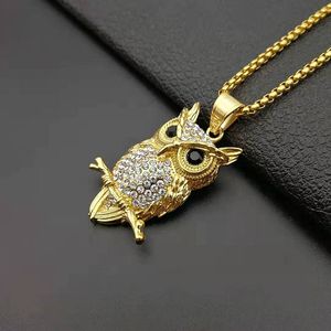 Gioielli Hip Hop personalizzati placcati in oro ghiacciato alla moda Hip Hop cristallo <span class=keywords><strong>collana</strong></span> pendente per uomo - Product Image 4