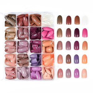<span class=keywords><strong>Uñas</strong></span> acrílicas cortas a granel en caja de salón, colores mezclados para mujer, <span class=keywords><strong>color</strong></span> <span class=keywords><strong>rojo</strong></span> cálido, venta al por mayor, <span class=keywords><strong>uñas</strong></span> postizas - Product Image 1