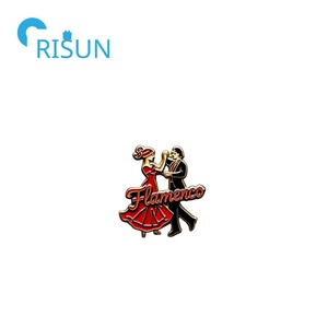 Fabricación de Metal personalizado España Baile Flamenco bailarina esmalte joyería solapa Pin broche personalizar baile Flamenco Pin insignia - Product Image 5