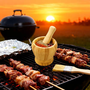 Bol à pincer en bois de bambou, outils de cuisine, moulin et pailles de bambou naturel - Product Image 6