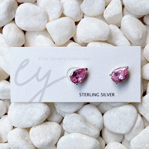 Luxe Teardrop Sterling <b>Silver</b> <b>Stud</b> Earrings - Product Image 3