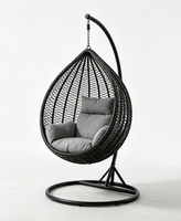 Fauteuil suspendu relaxant en rotin PE à assise profonde, panier suspendu nid d'oiseau pour la relaxation