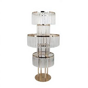 Soporte de Flores Acrílico de Metal Dorado Clásico de Alta Calidad LEDA, Centro de Mesa para Bodas, Decoración de Pasillos para Eventos - Product Image 1