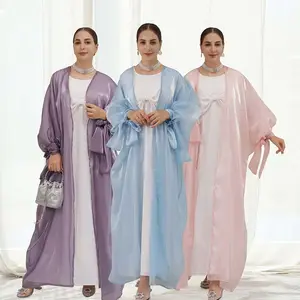 2024 High Quality Fashion Light Weight Dubai Abaya Islamic Clothing Organza Women Muslim Dress Abaya Femmes Robe Musulmane