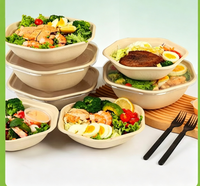 Bols à salade hexagonaux, contenants alimentaires à emporter, boîtes à pâtes jetables avec couvercles pour l'emballage de repas légers