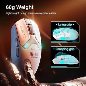 Infico IN10 Mini <span class=keywords><strong>Mouse</strong></span> Wireless leggero 39G RGB Tri-mode PAW3395 26000DPI 650IPS bassa latenza 8K per eSport ufficio di gioco - Product Image 3