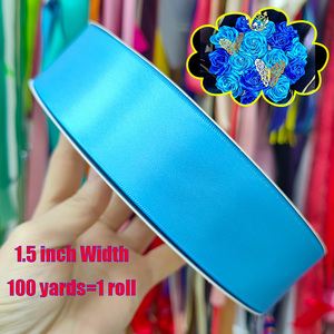 Vente en gros de rubans de satin 100% polyester 4cm 100yard rouleau de ruban mélange de couleurs sangle décoration cadeau rubans de noël - Product Image 3