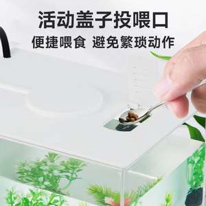 Desktop <b>Mini</b> Filter Aquarium Rectangle Self Cleaning For Beginners Goldfish Turtle <b>Tank</b> With Lighting Eco Design - Product Image 4