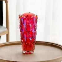 Vase en verre moderne de luxe avec fleurs en cristal colorées, hydroponique, écologique, haut, à motifs, centre de table pour la fête des pères