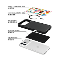 Coque de téléphone AG Feeling Black Edge avec motif photo booth doré pour iPhone 17, 17 Pro Max, 16 Pro, 15, 15 Pro Max – Coque magnétique