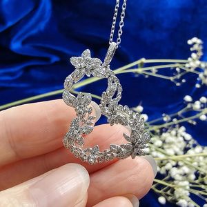 Xinfly 18K Gold Natural Diamond Cluster Pendant <b>Necklace</b> Full of Diamonds Flower Fortune Gourd Fine Pendants & Charms - Product Image 3