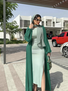 Abaya avec poignets ouverts, à porter des deux côtés, respirante, légère, robe musulmane pour femmes, vêtements islamiques amples, abaya modeste de Dubaï - Product Image 3