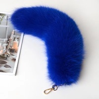 Fabricants en gros porte-clés queue de renard de couleur naturelle véritable de haute qualité pour accessoires de porte-clés de voiture affrétée