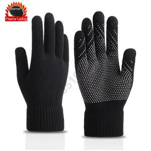 Guantes antideslizantes de puntos de Pvc, guantes acrílicos de punto de invierno, guantes antideslizantes para pantalla táctil
