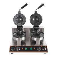 Mesin Pembuat Panini UFO Listrik Komersial Anti Lengket, Pembuat Es Krim, Pembuat Egg Roll, Bahan Stainless Steel