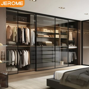 Diseño de Personalización para Toda la Casa, Muebles de Dormitorio Modernos de Lujo, <span class=keywords><strong>Armario</strong></span> Vestidor con Puerta Corredera de Vidrio Templado - Product Image 2