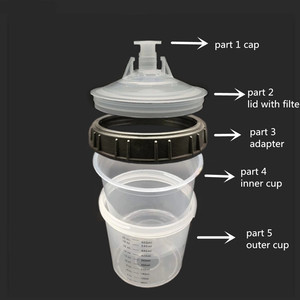 Vaso Externo Reutilizable de Plástico PP <span class=keywords><strong>para</strong></span> <span class=keywords><strong>Pistola</strong></span> de Pulverización por Gravedad de 600 ml, Repuesto <span class=keywords><strong>para</strong></span> Mezclar <span class=keywords><strong>Pintura</strong></span> - Product Image 2