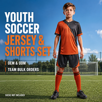 Ensemble de maillot et short de football personnalisés pour jeunes, col en V, uniforme de sublimation pour l'entraînement de football junior et les compétitions de club
