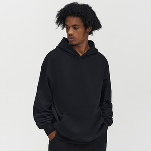 SL450H automne hiver hommes lourd 450G Terry FOG couleur unie pull à capuche rembourré veste américaine surdimensionné longue couleur terre - Product Image 3