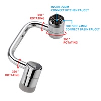 Robinet de salle de bain universel rotatif à 1080 degrés avec bras robotique, extension anti-éclaboussures pratique pour bain de bouche, vente en gros