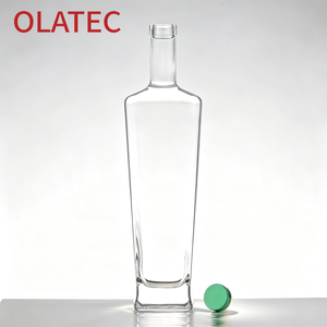 Bouteille en verre trapézoïdale à col étroit pour spiritueux, liqueur, <span class=keywords><strong>whisky</strong></span>, gin, vodka avec bouchon - Product Image 2