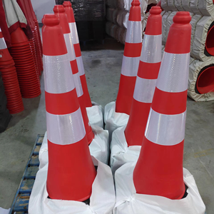 Cono di traffico riflettente personalizzabile arancione 75cm coni PVC plastica Pvc cono traffico per strada efficace - Product Image 3