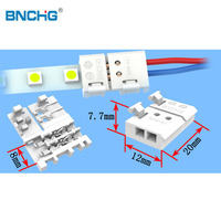 Connecteurs de ruban Led, 5 pièces, 2 broches, de 8mm