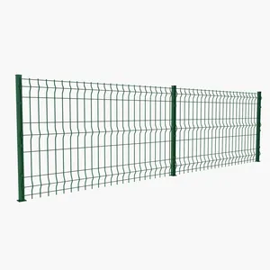 绿色3d V弯曲弯曲电焊网护栏板热镀锌