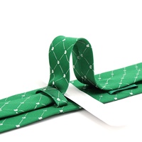 Cravate en soie tissée blanche Prasinous à motif géométrique, avec logo personnalisé et bordure, pour hommes, idéale pour l'école, vente en gros
