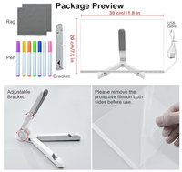 Veilleuse LED blanche chaude à brancher, tableau de messages USB, support moderne en acrylique, tableau de notes créatif effaçable pour enfants