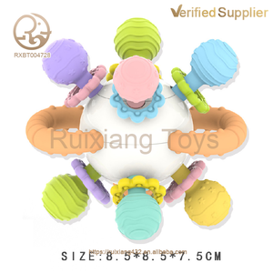 Venta al por mayor juguetes sensoriales para bebés bolas <span class=keywords><strong>mordedor</strong></span> de dibujos animados sin BPA nuevos <span class=keywords><strong>dientes</strong></span> calmante bebé mordedores juguete - Product Image 4
