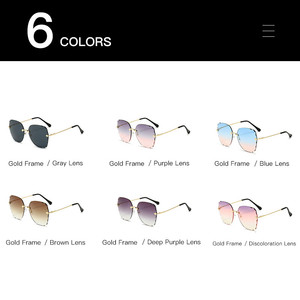 Cliente LogoOversized sin montura gafas <span class=keywords><strong>de</strong></span> <span class=keywords><strong>sol</strong></span> cuadradas <span class=keywords><strong>de</strong></span> moda <span class=keywords><strong>de</strong></span> las mujeres 2020 <span class=keywords><strong>de</strong></span> la <span class=keywords><strong>marca</strong></span> <span class=keywords><strong>de</strong></span> lujo <span class=keywords><strong>de</strong></span> - Product Image 6