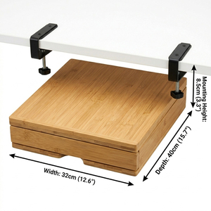 Tiroir à dosettes de café en bambou à fixer sous l'étagère, sans perçage, avec pince en C, organisateur coulissant gain de place pour 30 dosettes <span class=keywords><strong>Nespresso</strong></span> - Product Image 3
