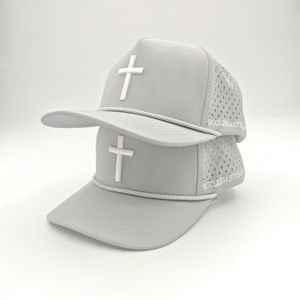 Clubhouse Standard 5 Panel Golf Cap Custom Embroidery Logo Low MOQ OEM Laser Perforated Quick Dry <b>Waterproof</b> Premium Quality - Product Image 2