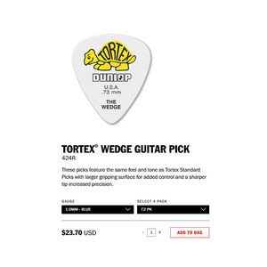 Púas de Guitarra Dunlop 424 Standard Jazz Tortex, Paquete de Púas para Guitarra Acústica - Product Image 4