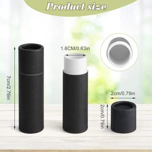Tubes de <span class=keywords><strong>baume</strong></span> à lèvres biodégradables Tube de brillant à lèvres noir mat 5g Emballage Kraft écologique Tubes de conteneurs de brillant à lèvres vides à presser - Product Image 4