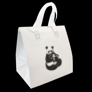 Custom White Non Woven Ripstop <b>Aluminum</b> <b>Foil</b> Takeout Lunch Cooler Bag <b>Disposable</b> Grocery Food Insulated Bag with logo - Product Image 5