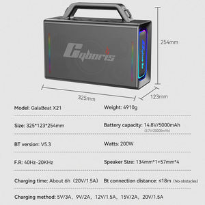 200W 便携式无线音箱卡拉 OK 机，带混音器、混音板、PA 系统、2 个 UHF 麦克风、RGB 灯 - Product Image 5