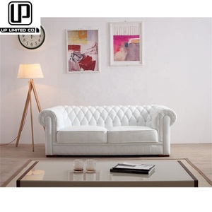 Sofás de Cuero Genuino Blanco de Estilo Europeo y Americano, Muebles de Sala de Estar, Lujosos y Económicos - Product Image 2
